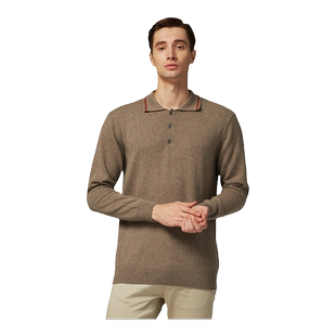 圣雪绒2019秋冬新品羊绒衫男士复古提花商务休闲针织POLO衫