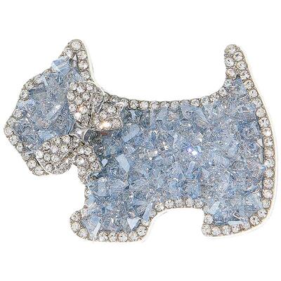 兰诺水晶小狗发夹边夹侧边女2026新款高端前额刘海鸭嘴夹可爱头饰