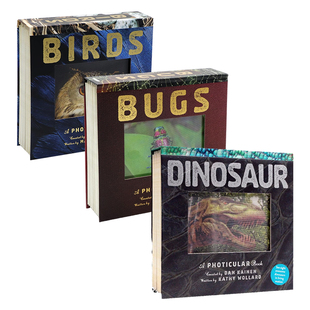光与影视觉书系列3册 昆虫恐龙会动的3D立体翻翻书Safari bugs Dinosaur Photicular Book 英文原版绘本影像书纽约时报畅销书