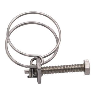 304不锈钢双钢丝箍喉箍卡扣紧固抱箍管夹橡胶水管卡油管卡箍管箍