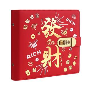 存钱本存钱夹2025新款大容量现金存钱本密码锁钱包可放现金收纳包收藏册理财神器收纳册红包款百元钞票册袋D1