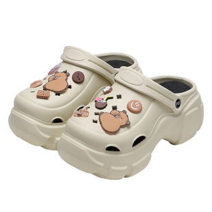 名创优品eva洞洞鞋女款防滑防臭2026新款夏季足弓支撑洞洞鞋黑色