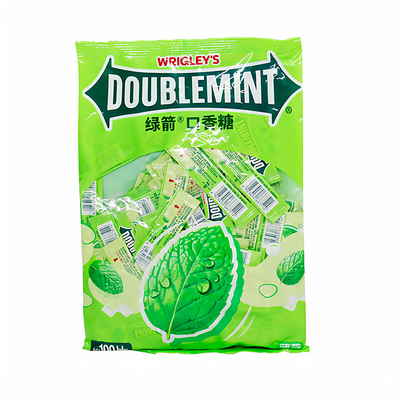 绿箭口香糖100片袋装箭牌薄荷味清凉口嚼糖约会接吻招待糖果批发