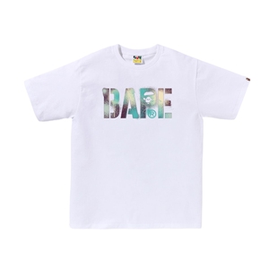 BAPE男装25年春夏涂鸦风猿人地图迷彩字母印花短袖T恤024101O