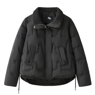 2025新款女装冬季韩版短款羽绒服女小个子黑色显瘦白鸭绒外套立领