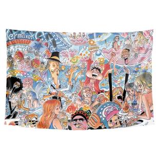 海贼王航海王日漫卡通插画周边定制宿舍装饰背景墙布海报挂毯挂布