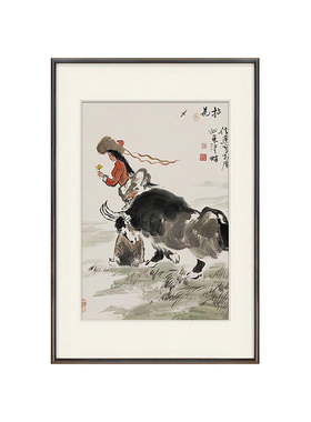 名家手绘孤品人物玄关端景柜国画