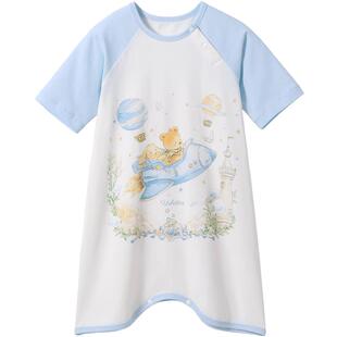 贝肽斯婴儿睡裙纯棉夏季薄款睡袋男女宝宝睡衣家居空调服儿童睡袍