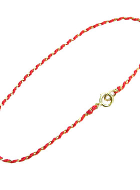 1mm细款手工手链红绳红金固定款