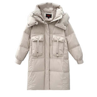 2025新款秋冬季加厚时尚女款显瘦连帽超保暖长款羽绒服女装冬装