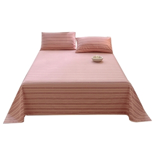 纯棉老粗布床单单件100全棉麻单人枕套被单三件套加厚不起皱炕单