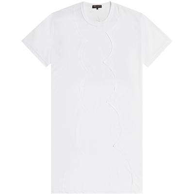 男装中长款拼接T恤文艺