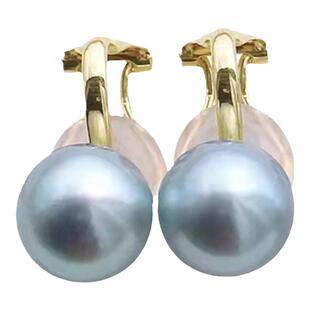 18K金耳夹无耳洞配件珍珠耳夹空托进口正品耳骨耳环DIY黄金耳饰女