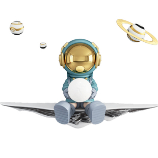 太空人墙面装饰挂件客厅电视墙壁挂轻奢餐厅儿童房卧室床头灯挂饰