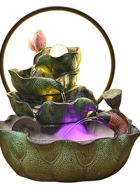 流水生财摆件循环水景风水轮装饰