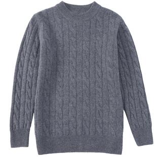 重磅加厚半高领羊绒衫男100纯羊绒圆领毛衣冬季保暖鄂尔多斯产