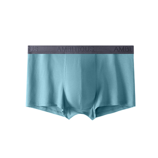 安比斯男士内裤男四角短裤抗菌精梳棉舒适透气宽松平角裤运动潮流
