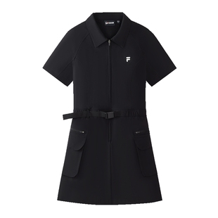 FILA FUSION斐乐潮牌连衣裙女梭织裙2026夏季新款宽松防晒工装裙