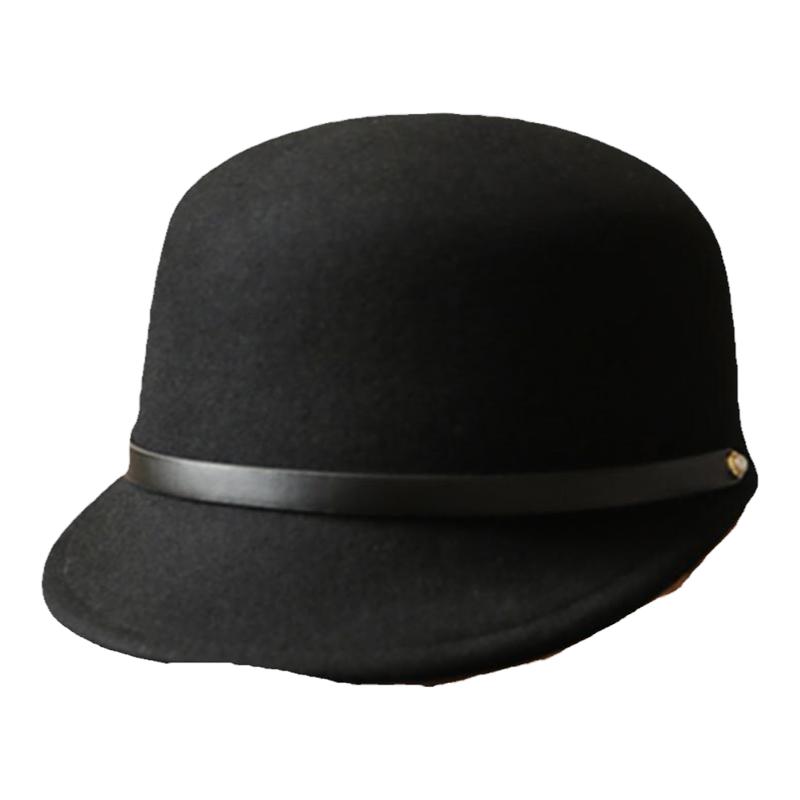 圆顶复古鸭舌帽女2025新款马术帽保暖羊毛日系前进帽秋冬季报童帽