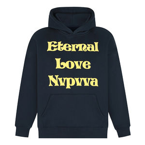 NVPVVA 美式基础LOGO发泡印花帽衫国潮情侣男女同款宽松加绒卫衣