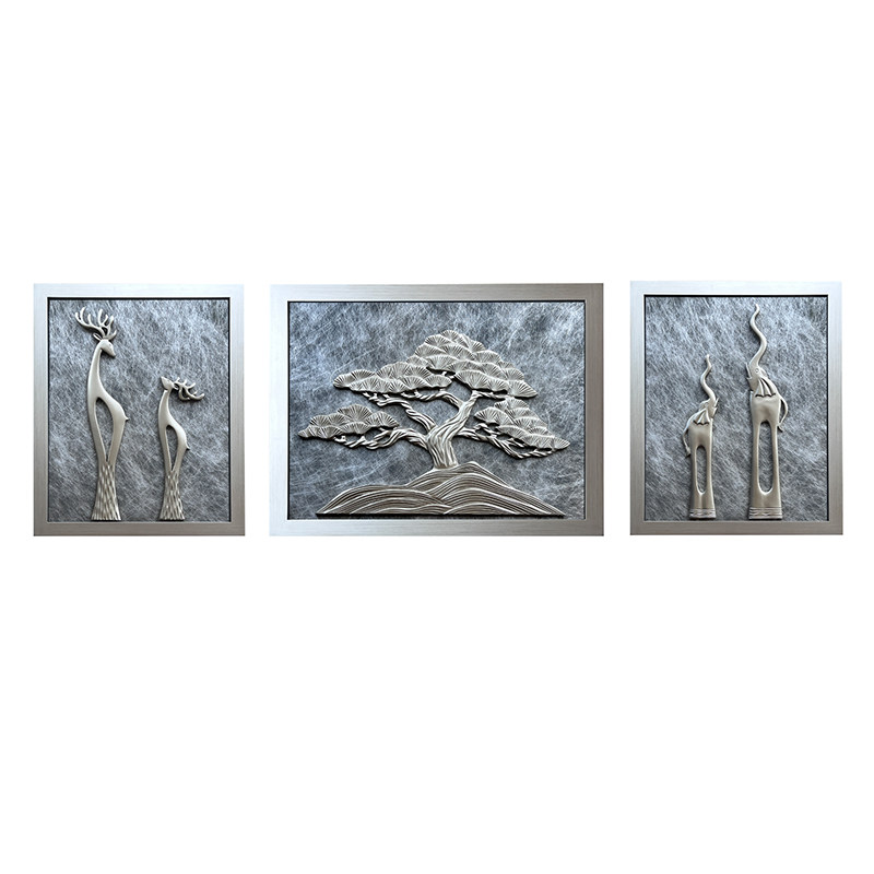 客厅装饰画三联立体画轻奢画