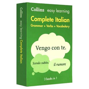 柯林斯轻松学意大利语全书 语法动词词汇 英文原版 Collins EasyLearningItalian Dictionary英意双语字典辞典