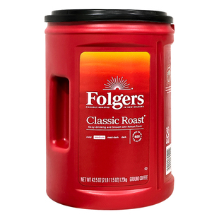 美国直邮 Folgers福爵中度烘焙咖啡粉经典醇香原味纯黑咖啡1.23kg