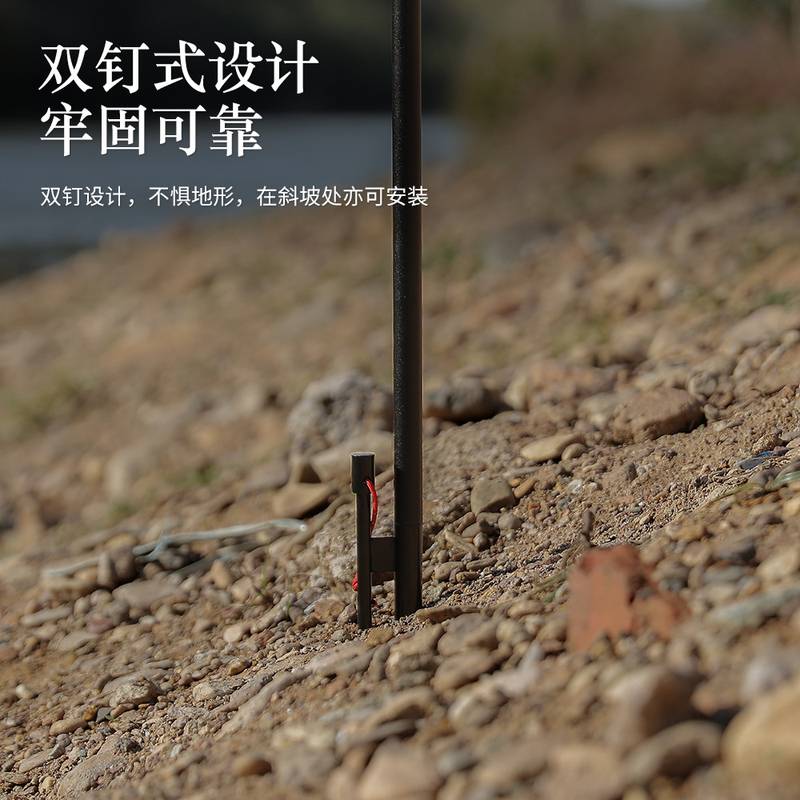 户外可拆卸双钩灯架支架便携伸缩灯双头可野营照明灯挂钩杆挂架