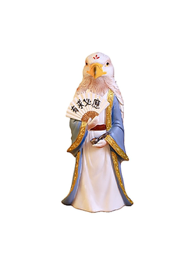 外五行招财熊武士树脂摆件可藏