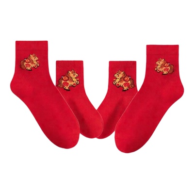 亲子袜新年红袜子本命年情侣袜