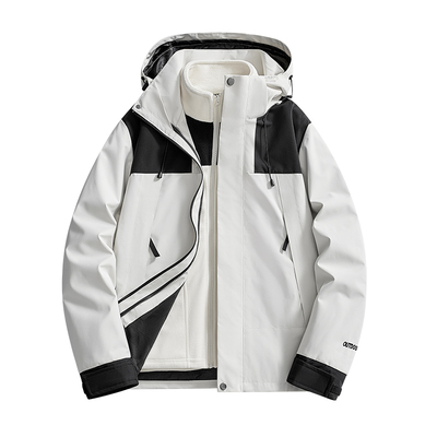 三合一冲锋衣男外套银狐绒夹克潮