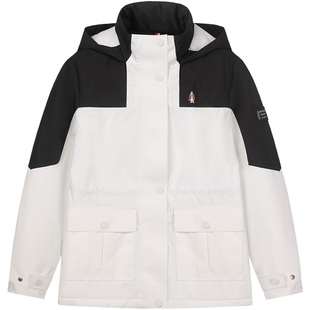 暇步士童装女童棉服秋冬新款中大童保暖加厚外套儿童工装连帽棉袄