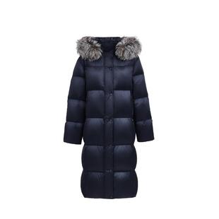 绫致Vero Moda羽绒服25冬新款90白鸭绒连帽可拆毛领羽绒合体长款