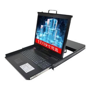 kvm切换器8口16路四进一出多电脑主机服务器19寸屏幕共享机柜键盘鼠标1u折叠抽拉vga自动usb数字ip远程显示器