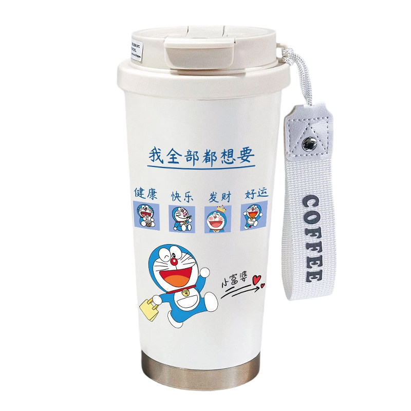 哆啦A梦奶茶保温杯大容量吸管杯