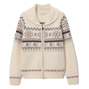 Dunst【允仔同款】2025冬季新品复古科维昌拉链针织开衫UDSW5D121