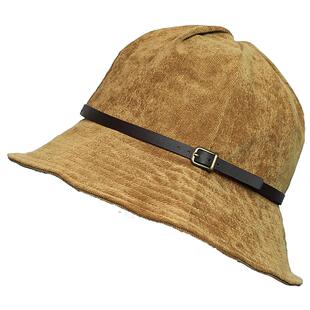 帽子女灯芯绒渔夫帽秋季日系出游防晒遮阳韩版潮休闲百搭盆帽春夏