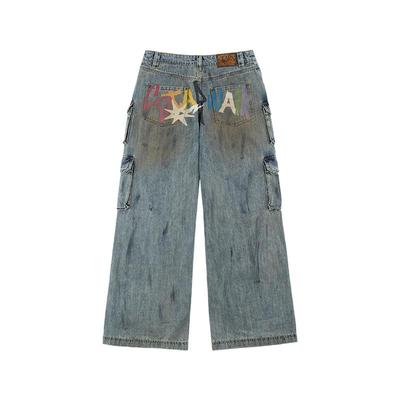 starwalk牛仔印花工装裤