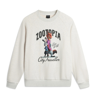 李宁卫衣迪士尼疯狂动物城联名卫衣女25新款冬季休闲针织AWDV996