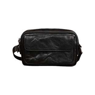 真皮牛皮男士斜挎包2026新款通勤休闲高级感散步手机包单肩小挎包