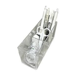 透明笔筒高颜值办公桌面收纳盒大容量多功能高档书房摆件学生课桌