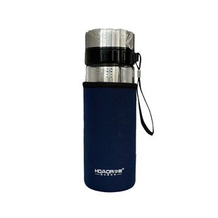 华象大容量手提玻璃杯高硼硅单层泡茶便携700ml男士老人带杯套