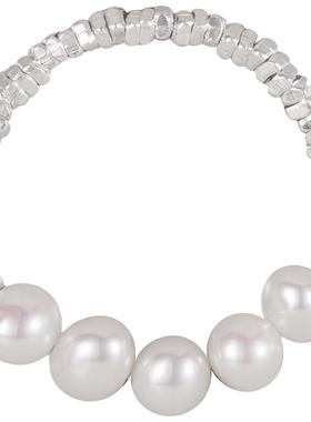 百搭精致碎银天然珍珠戒指