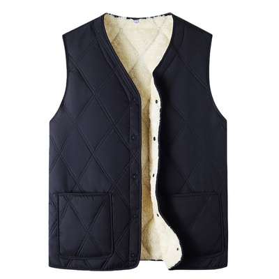 恒源祥冬季羊羔绒保暖马甲坎肩