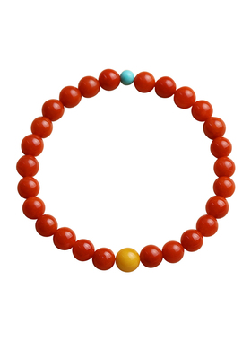 天然南红蜜蜡手串红玛瑙绿松石