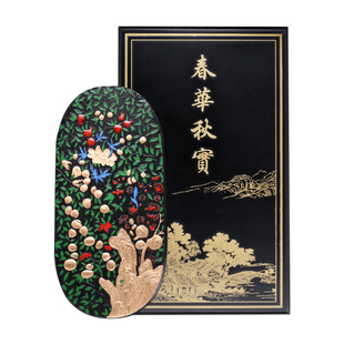 非遗古法徽墨 春华秋实/青云路 胡开文墨收藏老墨块 精品桐油烟徽墨锭墨条文房四宝礼物艺术品木盒套装墨礼物