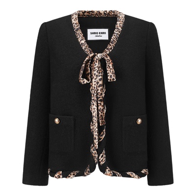 SHROENRO豹纹拼接肌理时尚套装