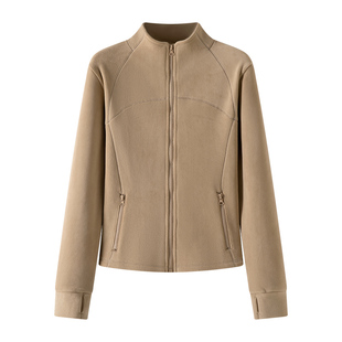 修身摇粒绒卫衣外套女2026秋冬季新款加绒加厚立领叠穿冲锋衣内胆