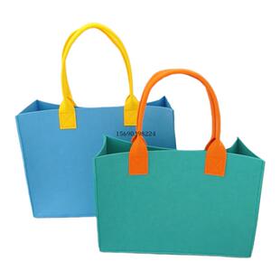 2024新款托特包大容量有质感毛毡手提袋通勤撞色礼品袋可定制logo