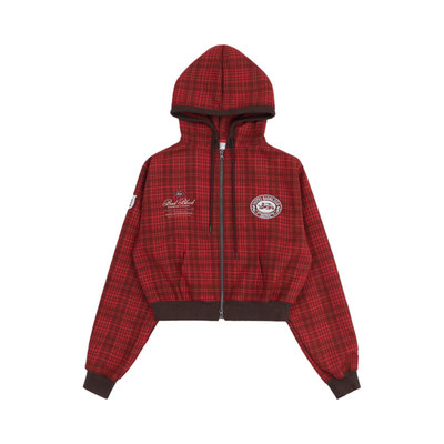 badblood双头拉链格子开衫外套潮